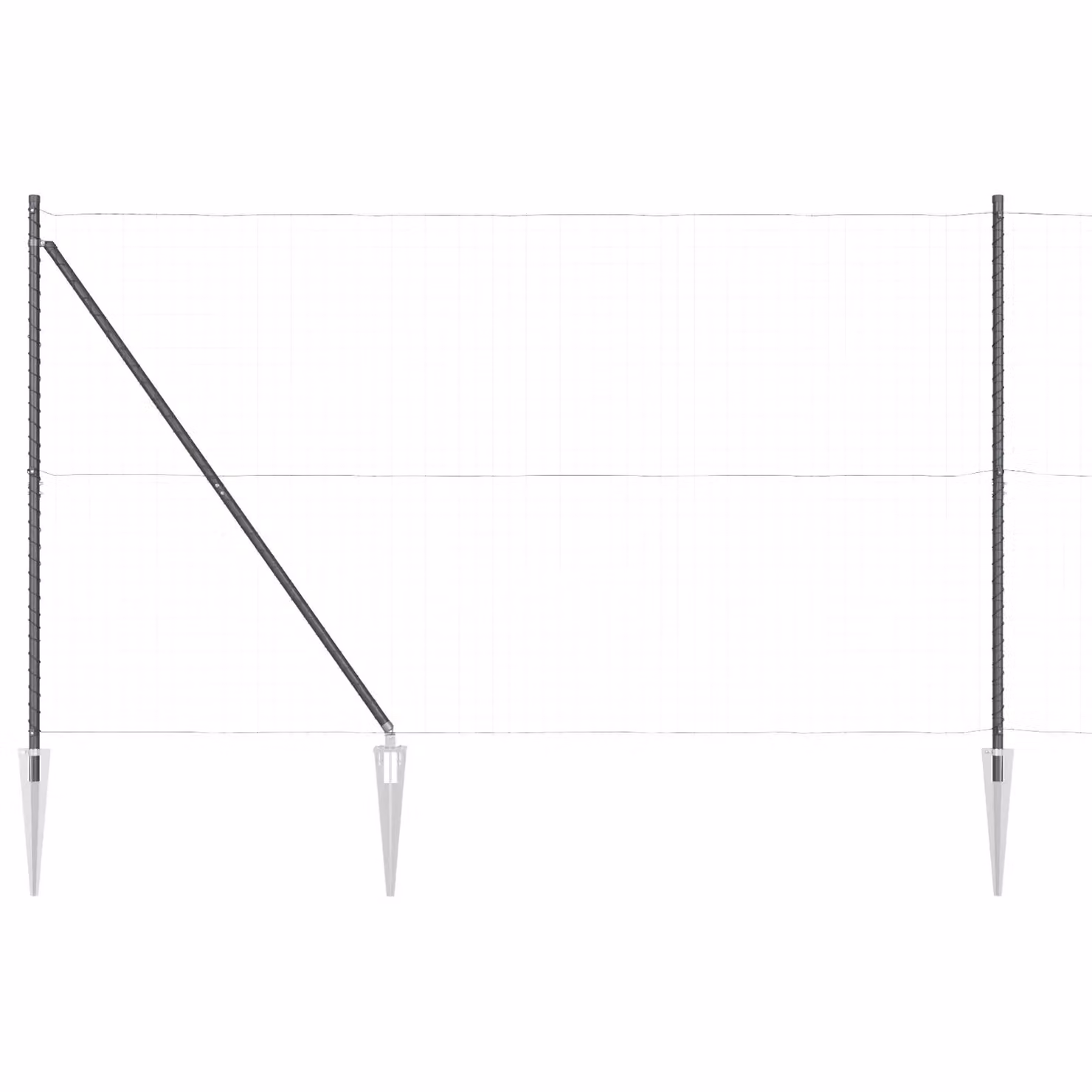Berkfield Home 26 Piece Set of Grey Galvanised Steel Round In-Ground Fence Posts with Spike, Height: 180 cm, Diameter: 3.2 cm – 3