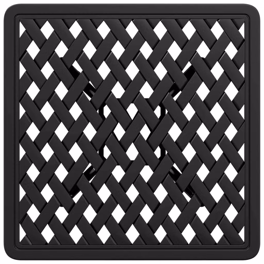 Berkfield Home Modern Geometric Garden Table in Matt Black Cast Aluminium W/D/H: 53 x 53 x 53 cm – 4