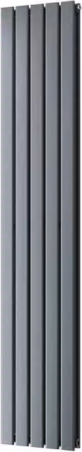 UK Radiators Typhoon Anthracite Vertical Designer Double Panel Steel Radiator, H 180 x W 34 cm