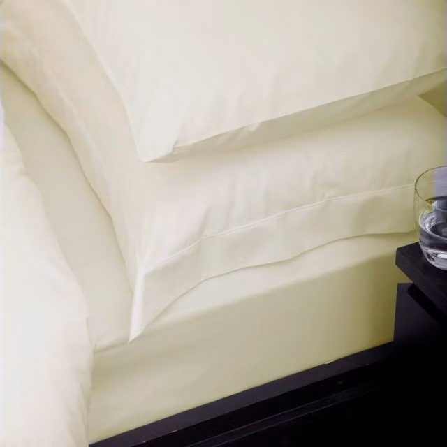 Charlotte Thomas Ivory Cotton Percale Continental Housewife Pillowcase
