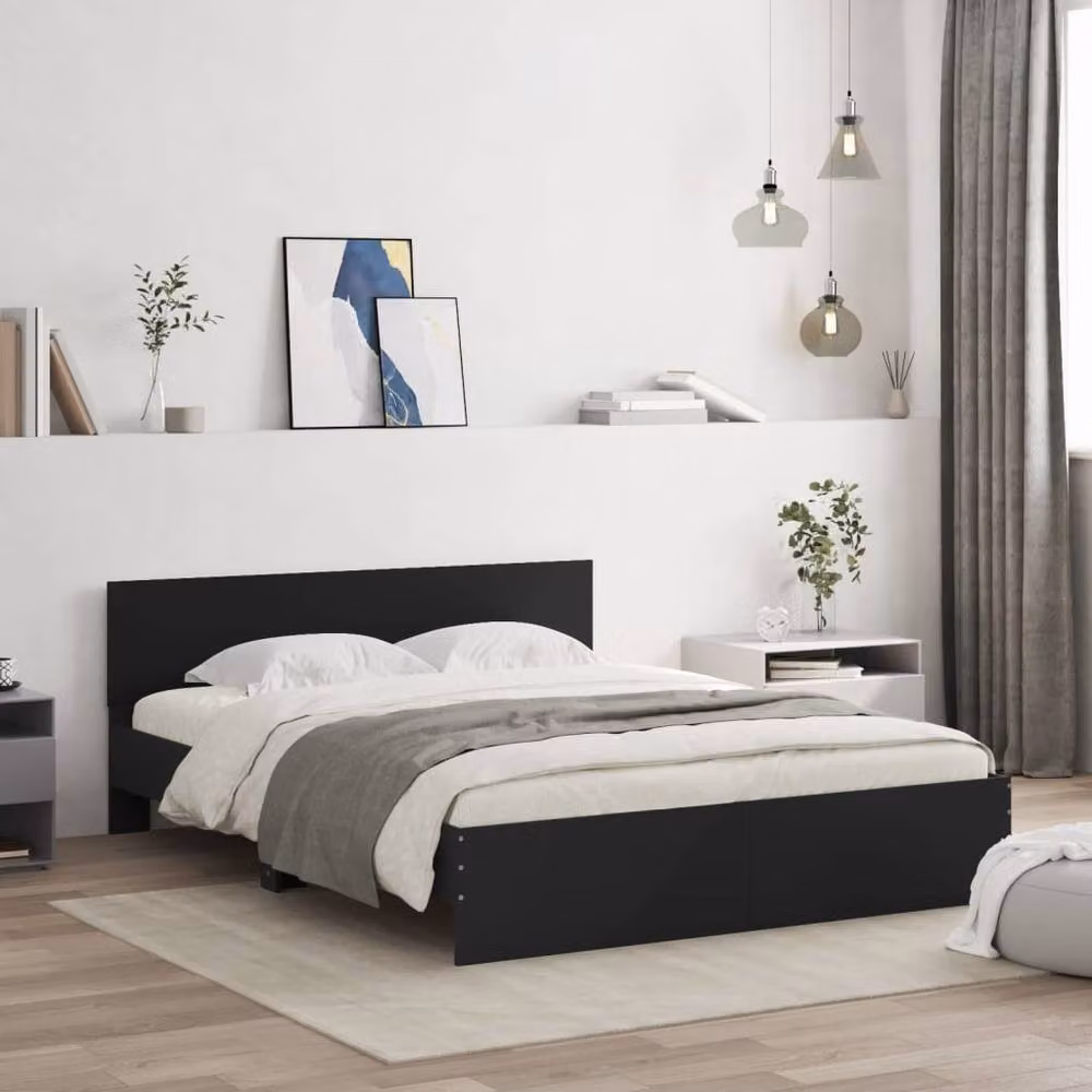 Berkfield Home Durable Bed Frame with Drawers, Black, W/D/H: 150 x 200 x 70 cm – 2