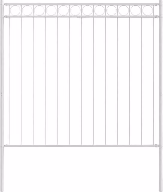 Berkfield Home Garden Steel Fence, White, W: 1.7 m, H: 1.5 m
