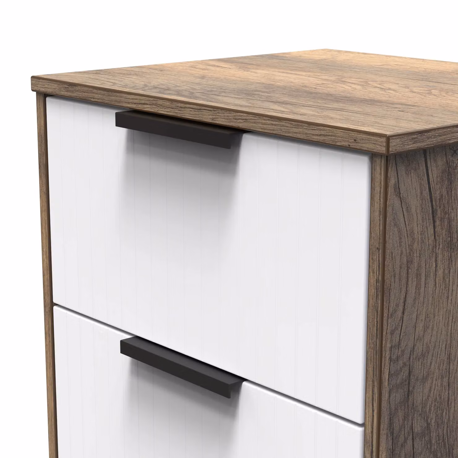 Ready Assembled 2 U Denver 2 Drawer Bedside Cabinet in Dark Brown – 3