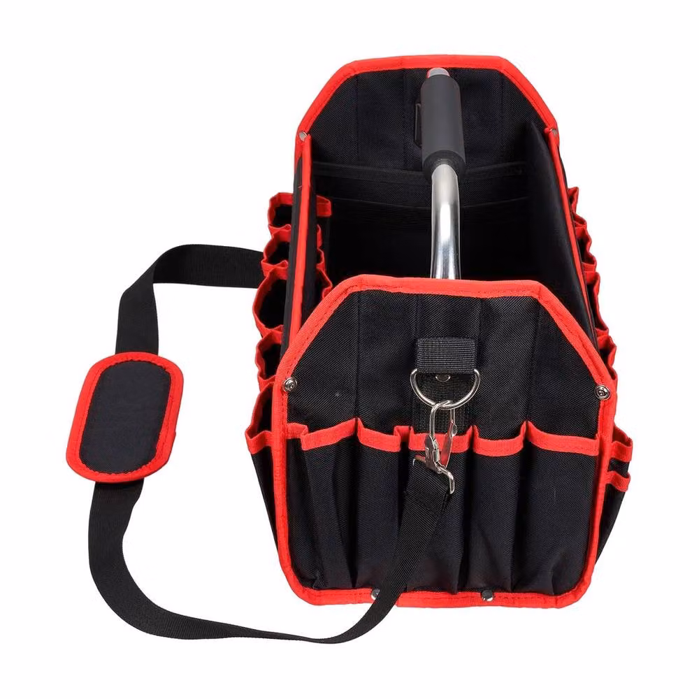 Havendro Multi Purpose Open Tool Bag with Strap in Black and Stainless Steel, W/D/H: 37.0 x 23.0 x 27.5 cm – 3