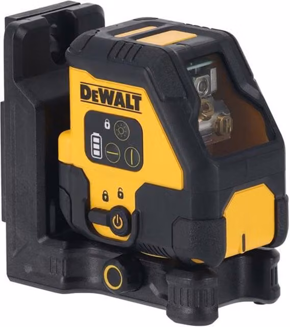 DeWalt DCLE14201RB USB-C Rechargeable Cross Line Laser with Red Beam in Black, Red and Yellow