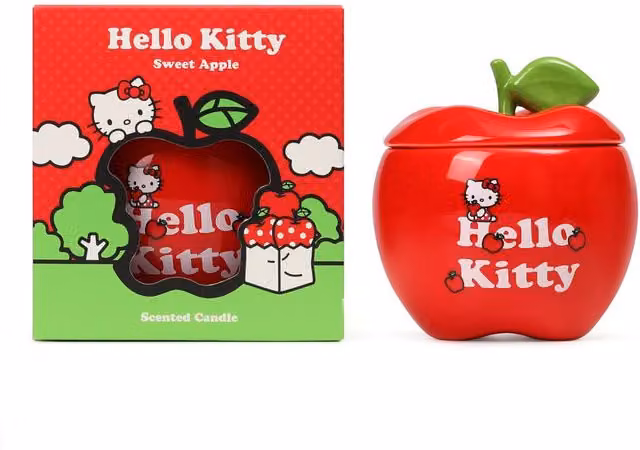 Hello Kitty Apple Shaped Scented Candle in Red, Sweet Fruity Fragrance, 170g