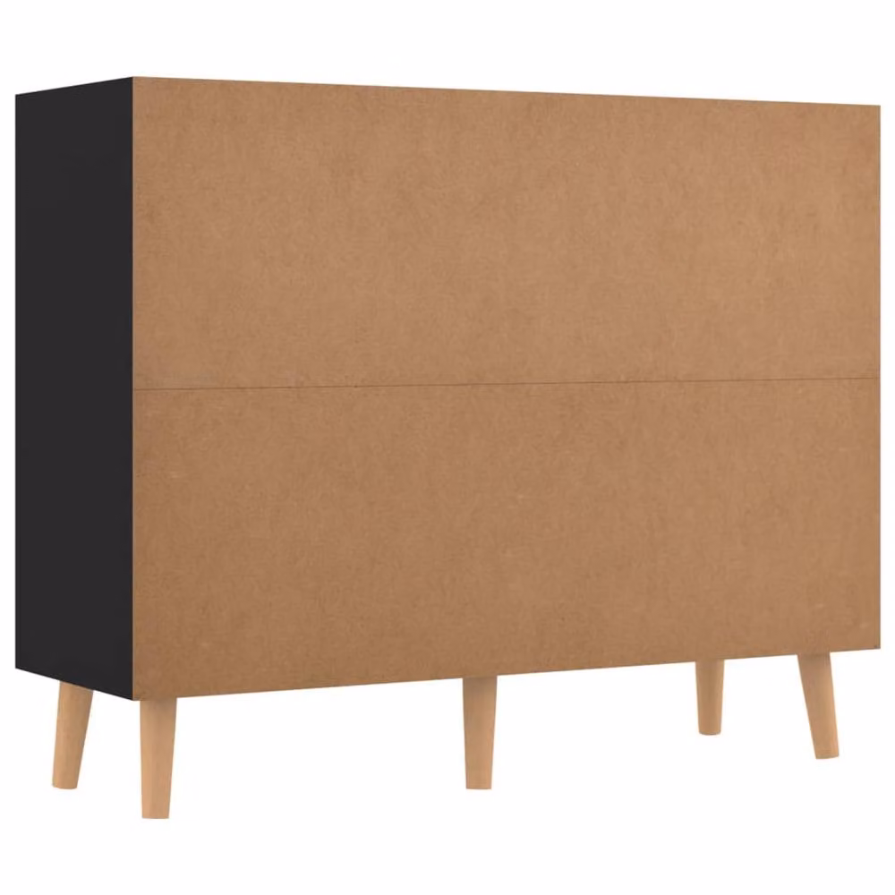 Berkfield Home Mid Century Black Matt MDF Sideboard W/D/H: 90 x 30 x 72 cm – 4