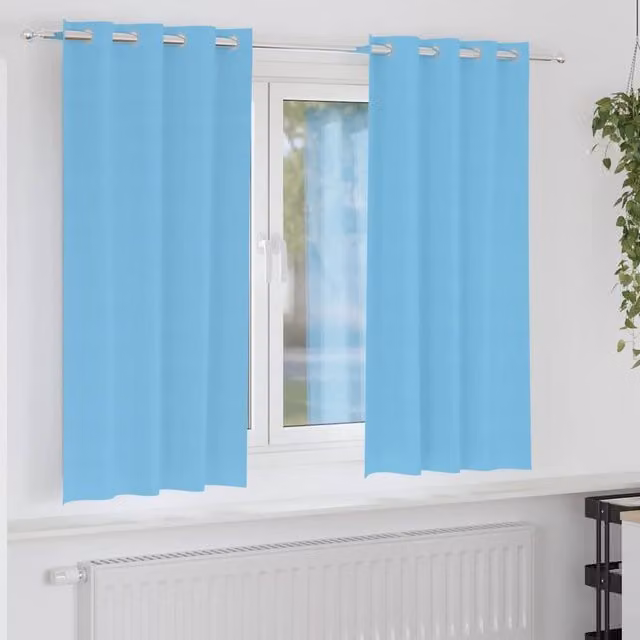 Berkfield Home Blackout Eyelet Curtains, 2 Pack, Blue, H 175 cm x W 140 cm, Polyester