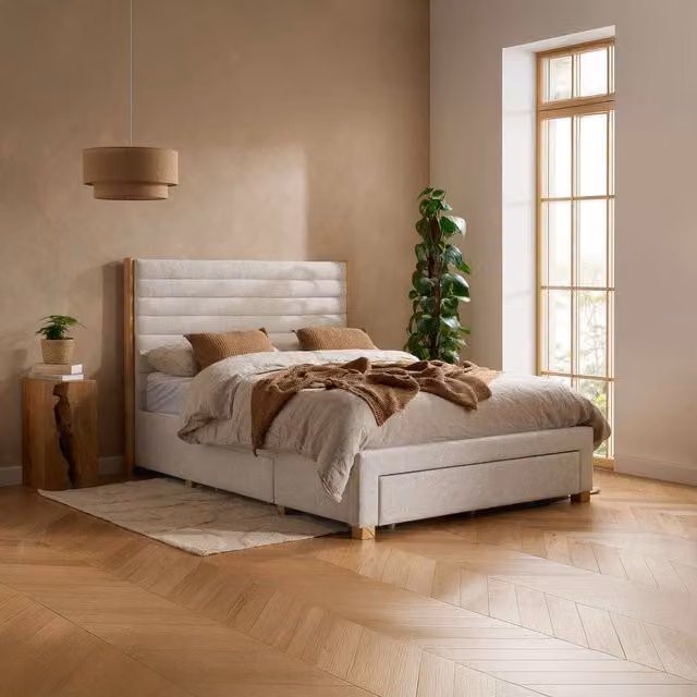 Birlea Arabella Grey Velvet Upholstered Bed with Drawers