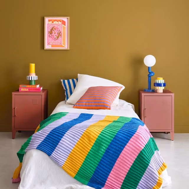 sweeek Set of 2 Industrial Bedside Tables with 1 Door in Terracotta – 1