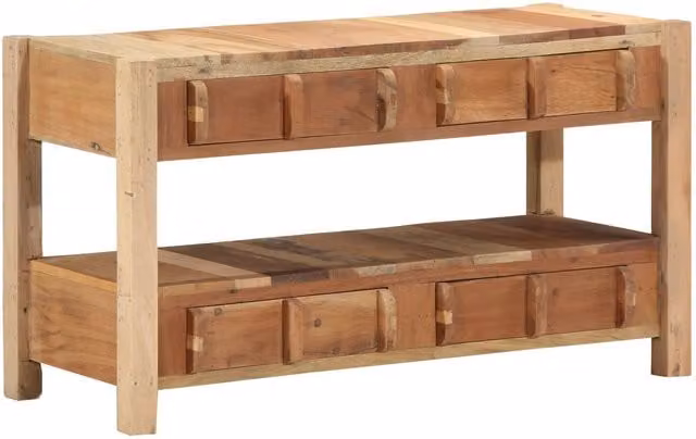 Berkfield Home Rustic Reclaimed Solid Wood TV Cabinet in Brown, W/D/H: 83 x 33 x 46 cm
