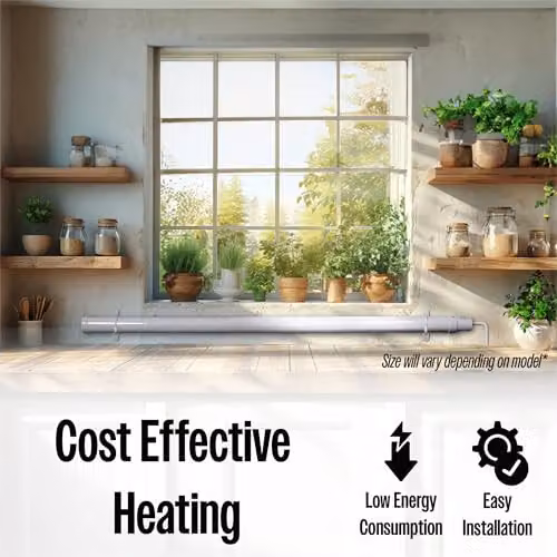 Prem-i-air 80W White Wall Mounted Tubular Heater with Frost and Overheat Protection – 3