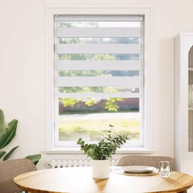 Berkfield Home White Zebra Day and Night Blind, W: 70 cm, H: 150 cm