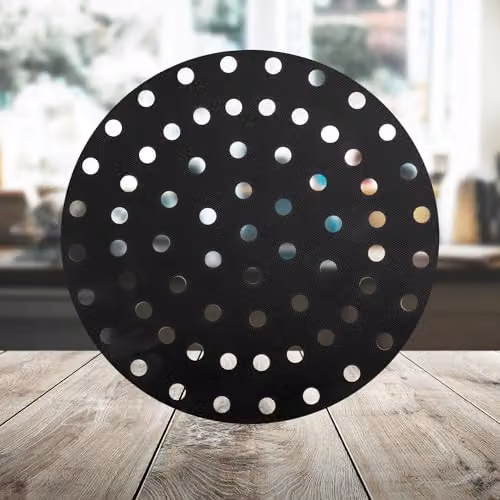 VFM e-Store Reusable Non Stick PTFE Round Air Fryer Liners, 2 Pack, Black, Diameter: 20 cm – 8