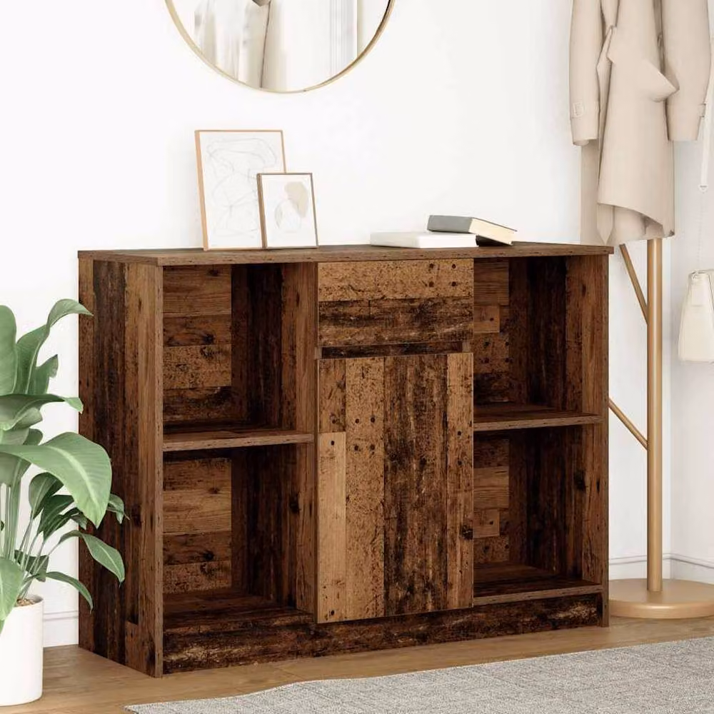 Berkfield Home Vintage Sideboard with Drawer in Brown, W/D/H: 101 x 35 x 76 cm – 2