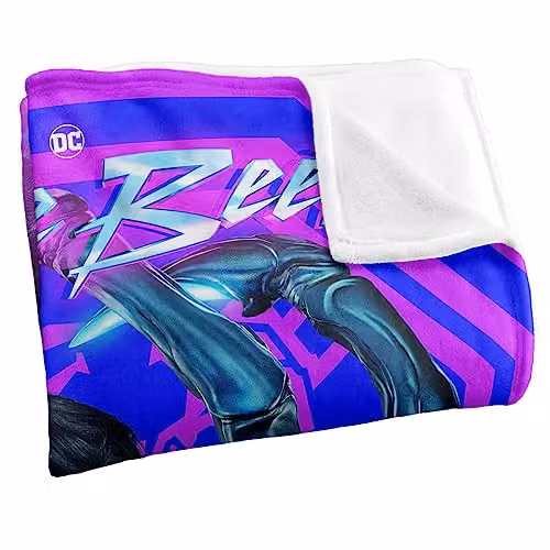 Warner Bros. Blue Beetle 2023 Neon Glare Super Soft Fleece Throw Blanket, Blue and Multicolour, W: 91 cm, D: 147 cm – 2