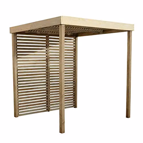 Forest Garden Modular Pergola with 1 Side Panel in Brown Wood, W: 197 cm, D: 204.5 cm, H: 197 cm – 1