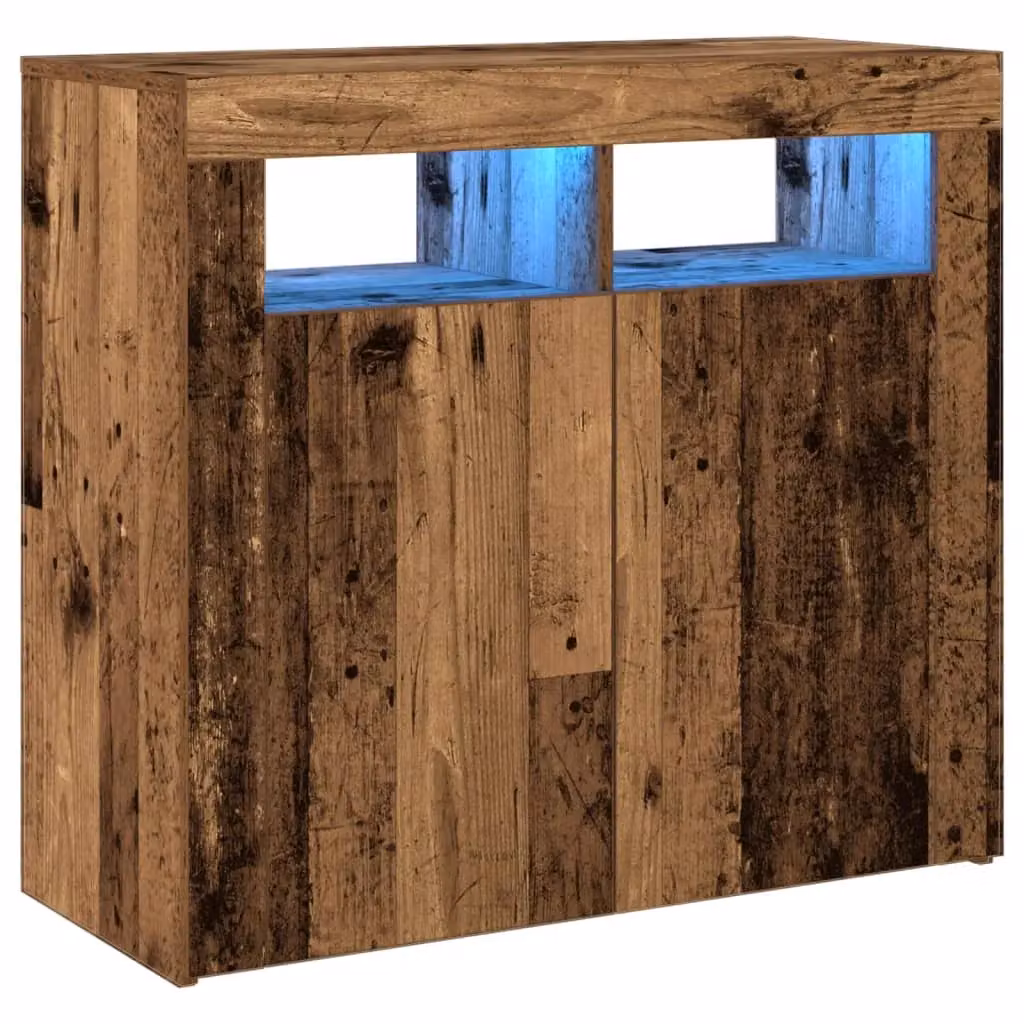 Berkfield Home Modern Sideboard with Integrated LED Lights in Brown, W/D/H: 80 x 35 x 75 cm – 2