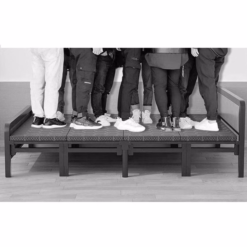 FORGEVIO Small Single Folding Metal Bedframe in Grey, W/D/H: 120 x 60 cm – 4