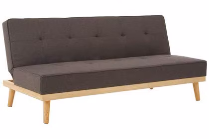 Orsina Stockholm 3 Seat Grey Velvet Sofa Bed with Solid Wood Frame – 4