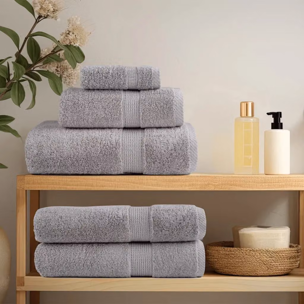 Berkfield Home SOLUND 8 Piece Premium Cotton Terry Towel Set in Grey, 600 gsm – 2