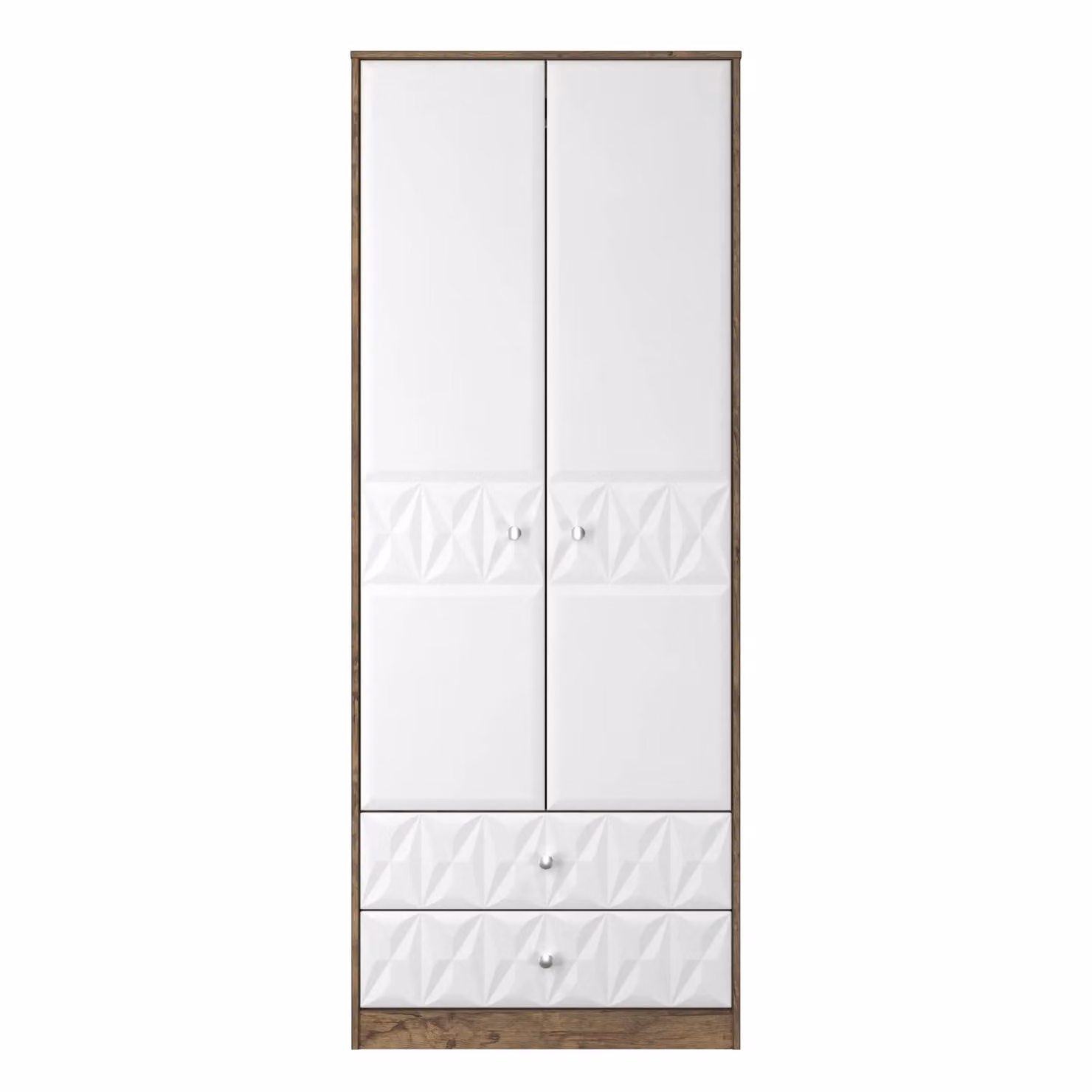 2 U Toledo Ready Assembled 2 Door 2 Drawer Wardrobe in Dark Brown
