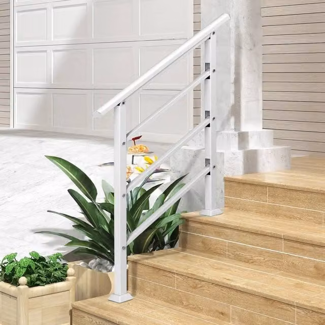 SPETLEK White Iron Handrail Stair Railing for 1-3 Steps – 1