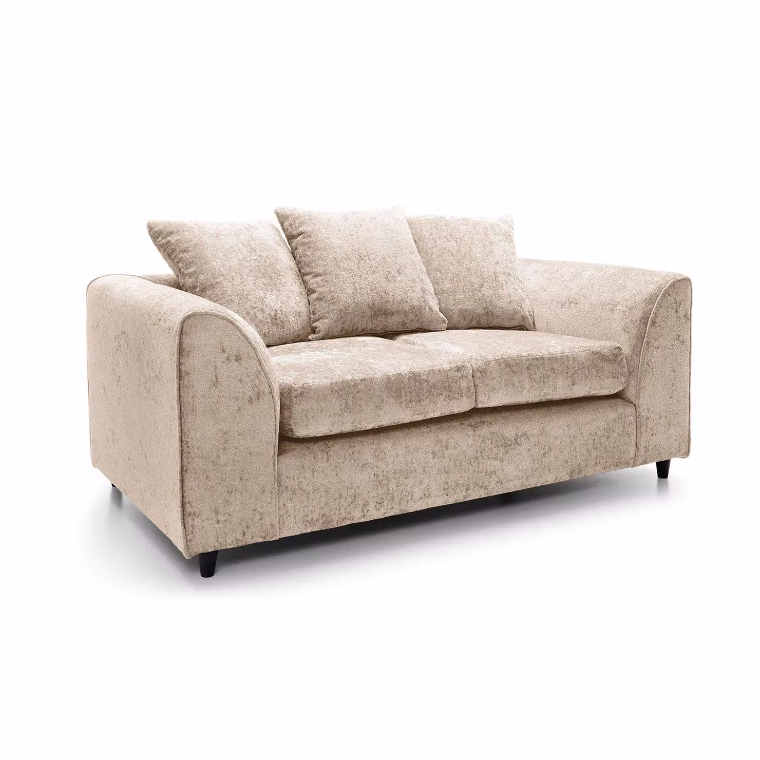Abakus Direct Harriet 2 Seater Sofa in Beige Crushed Chenille Fabric – 2