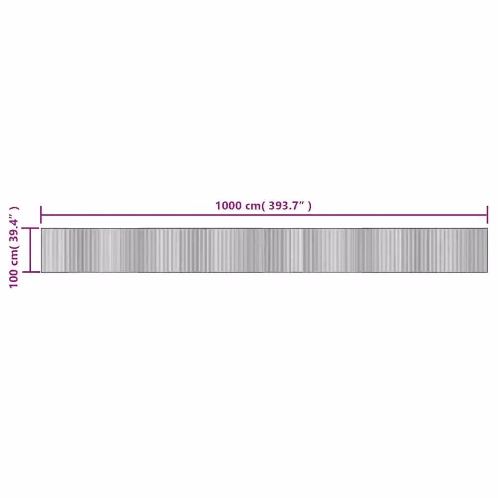 Berkfield Home Rectangular Bamboo Rug in Black, W: 100 cm, L: 1000 cm – 4