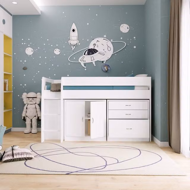 Anderson Kids Mid Sleeper Storage Bed in White