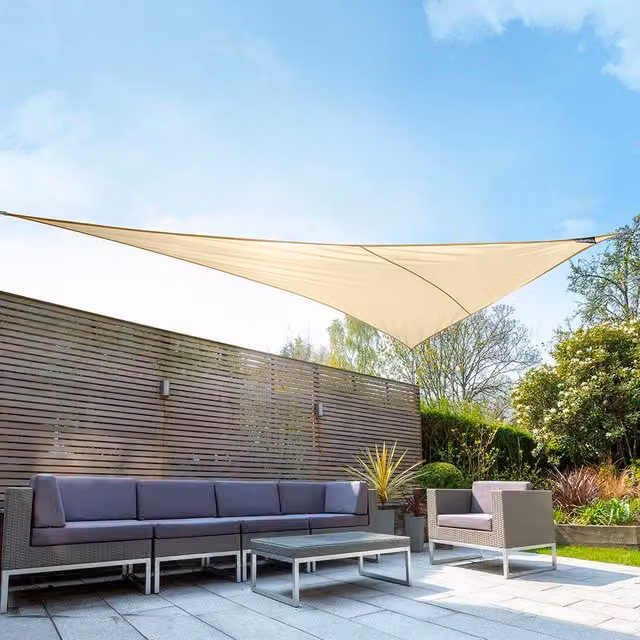 Primrose Sand Waterproof Triangle Garden Sun Shade Sail Canopy with UPF 50+ Protection – 1