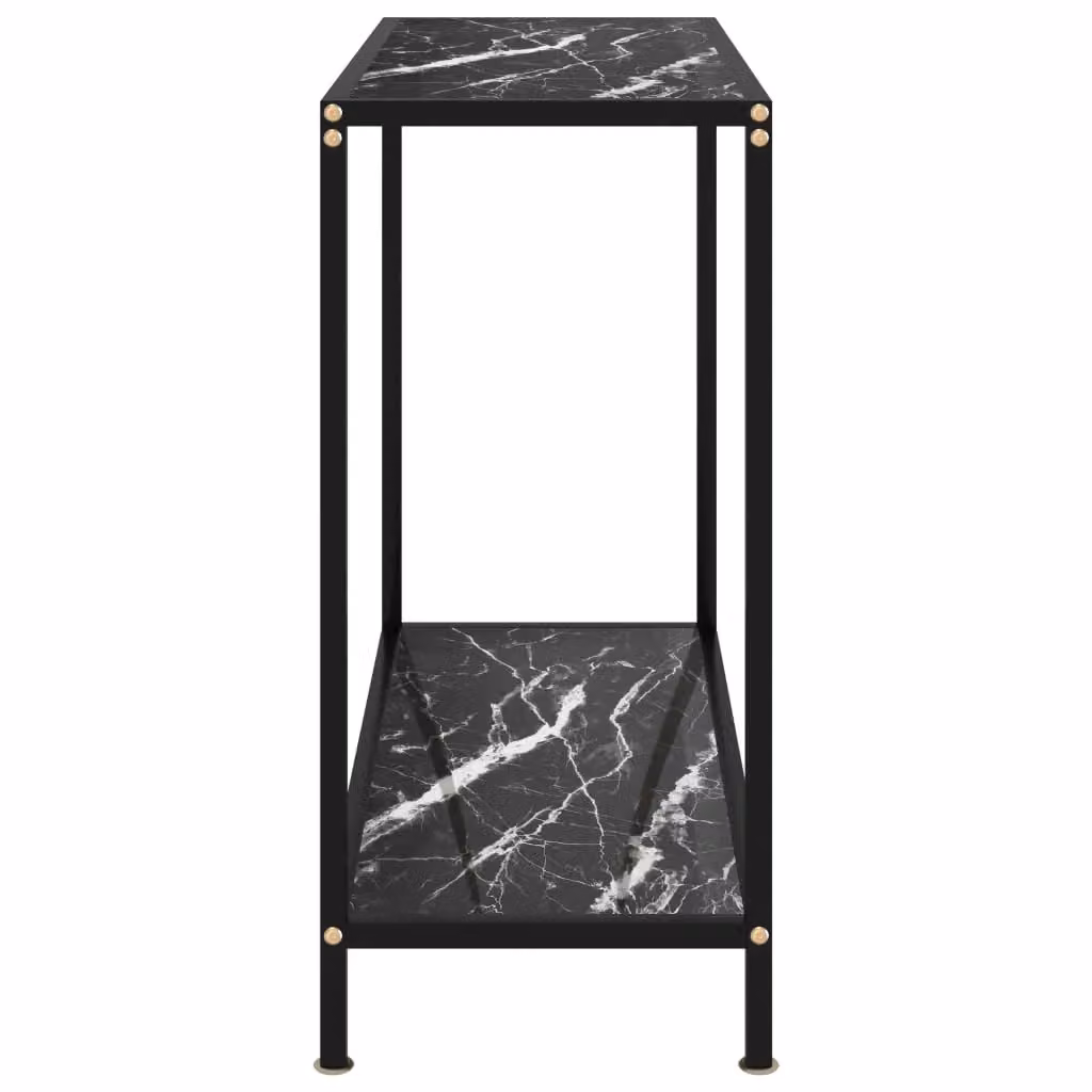 Berkfield Home Modern Black Rectangular Console Table with Tempered Glass, W/D/H: 80 x 35 x 75 cm – 2