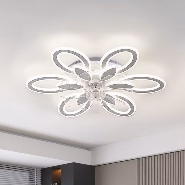 Lifeideas Modern RGB LED Ceiling Fan Light in Black with Remote Control and Timer