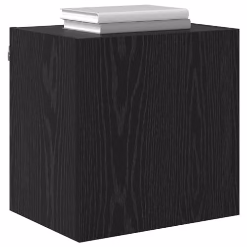 vidaXL Set of 2 Modern Wall-Mounted TV Cabinets in Black Oak Engineered Wood, W/D/H: 40 x 40.5 x 40 cm – 1