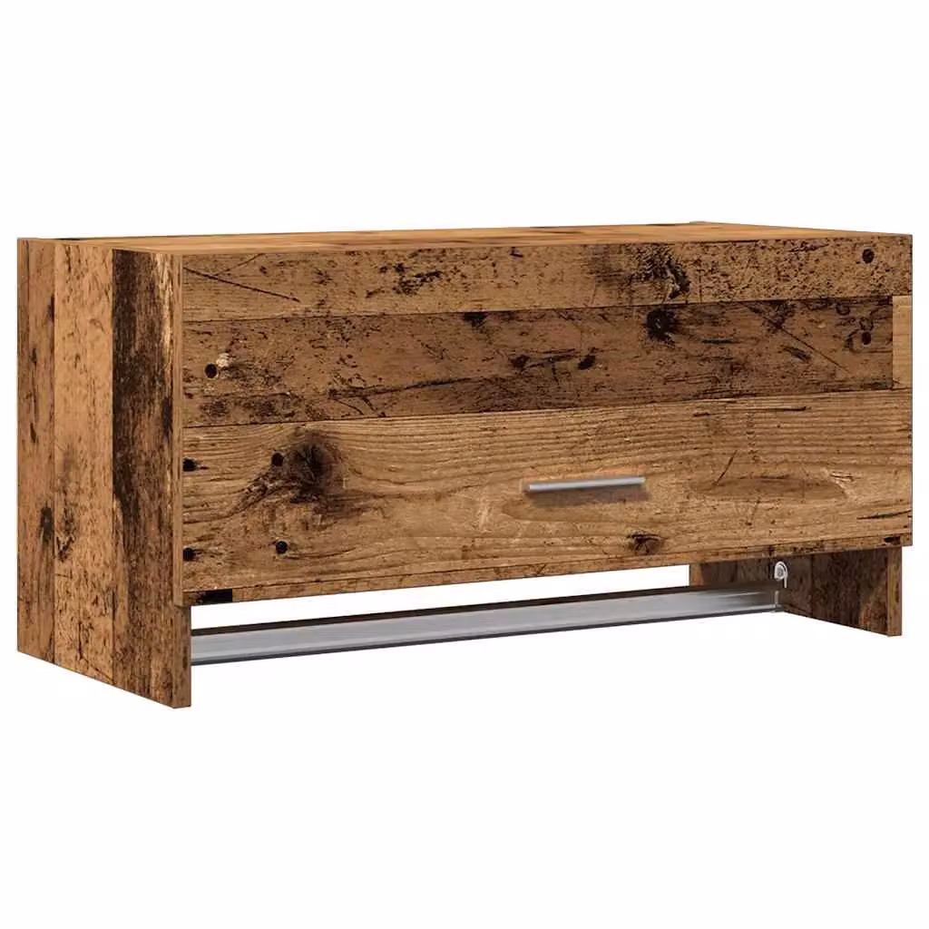Berkfield Home Rustic Old Wood Wardrobe in Brown, W/D/H: 70 x 32.5 x 35 cm – 2