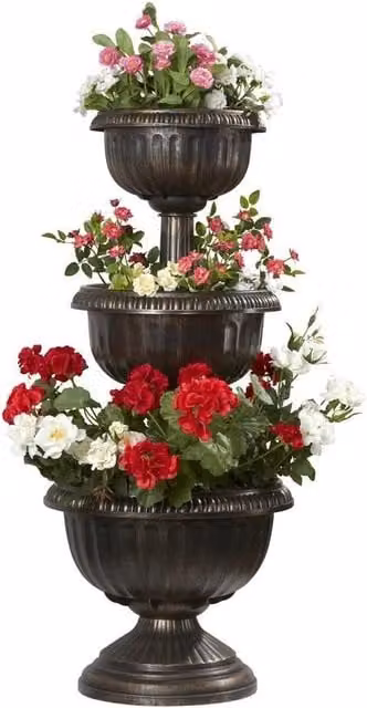 Garden Gear Three-Tier Chelsea Ornamental Planter in Bronze