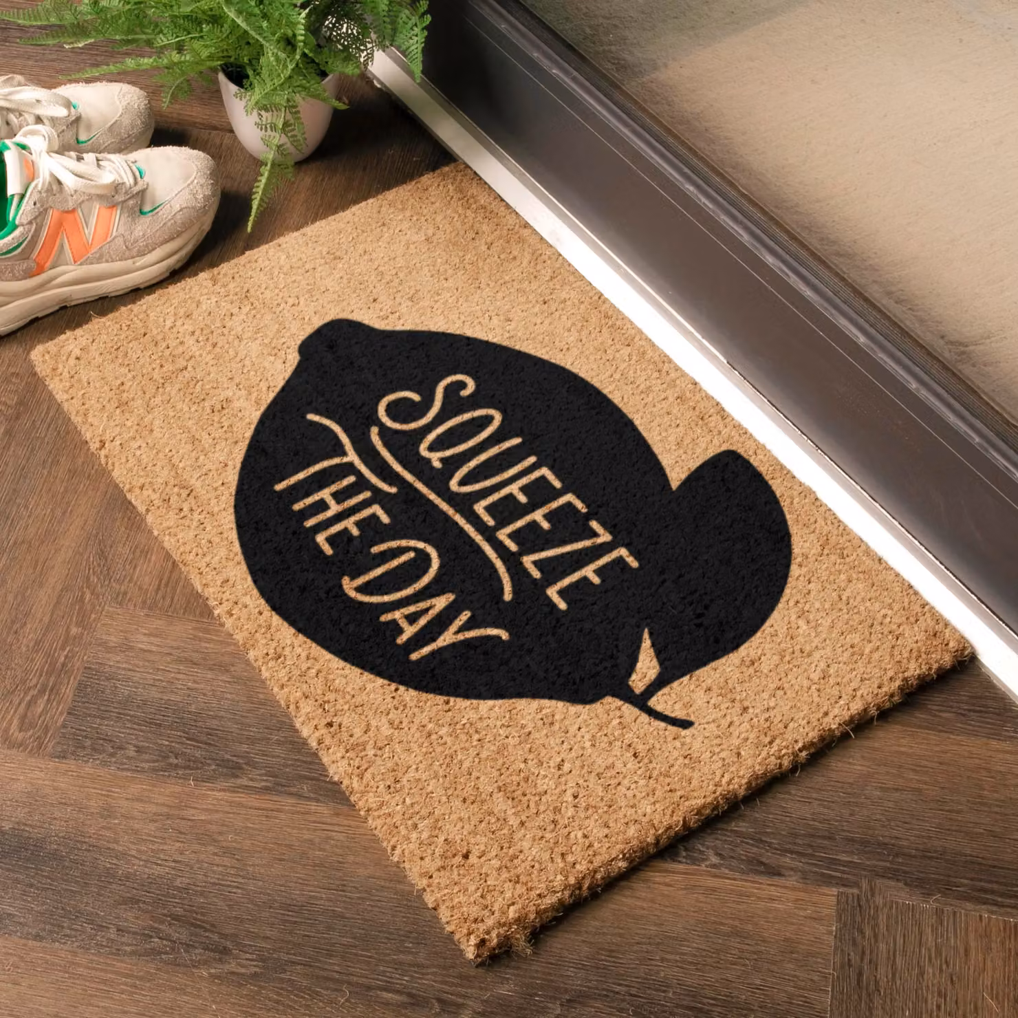 Artsy Mats Squeeze The Day Humorous Doormat in Black, W/D: 60 x 40 cm – 2