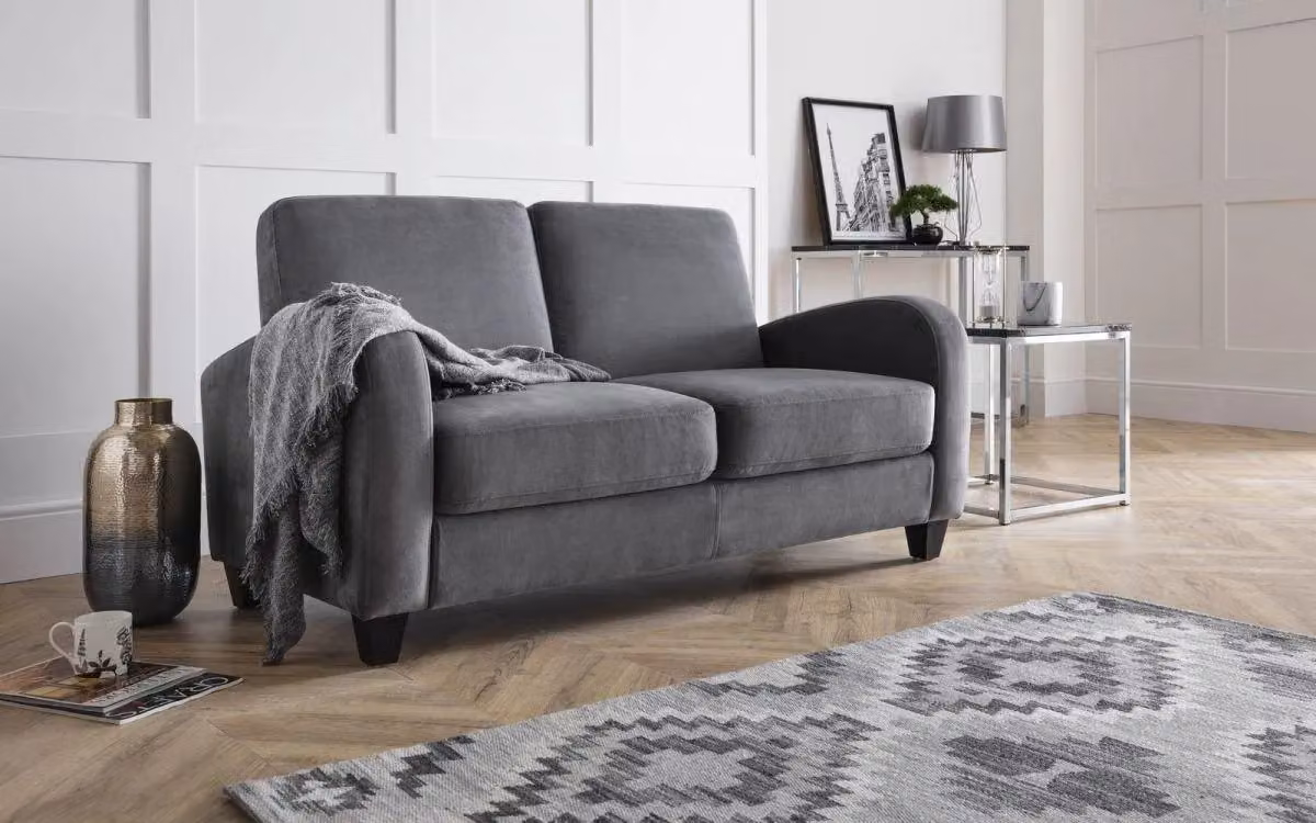 Ashfield Dusk Grey Chenille 3 Seater Sofa with Solid Wood Frame – 2