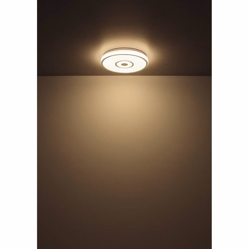 Globo Lighting Modern Round LED Ceiling Light in White and Chrome, 24W, 1400 lm, Diameter: 38 cm, Height: 6.5 cm – 4