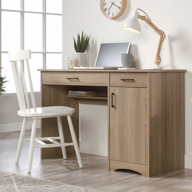 Teknik Minimalist Computer Desk in Brown MDF Laminate