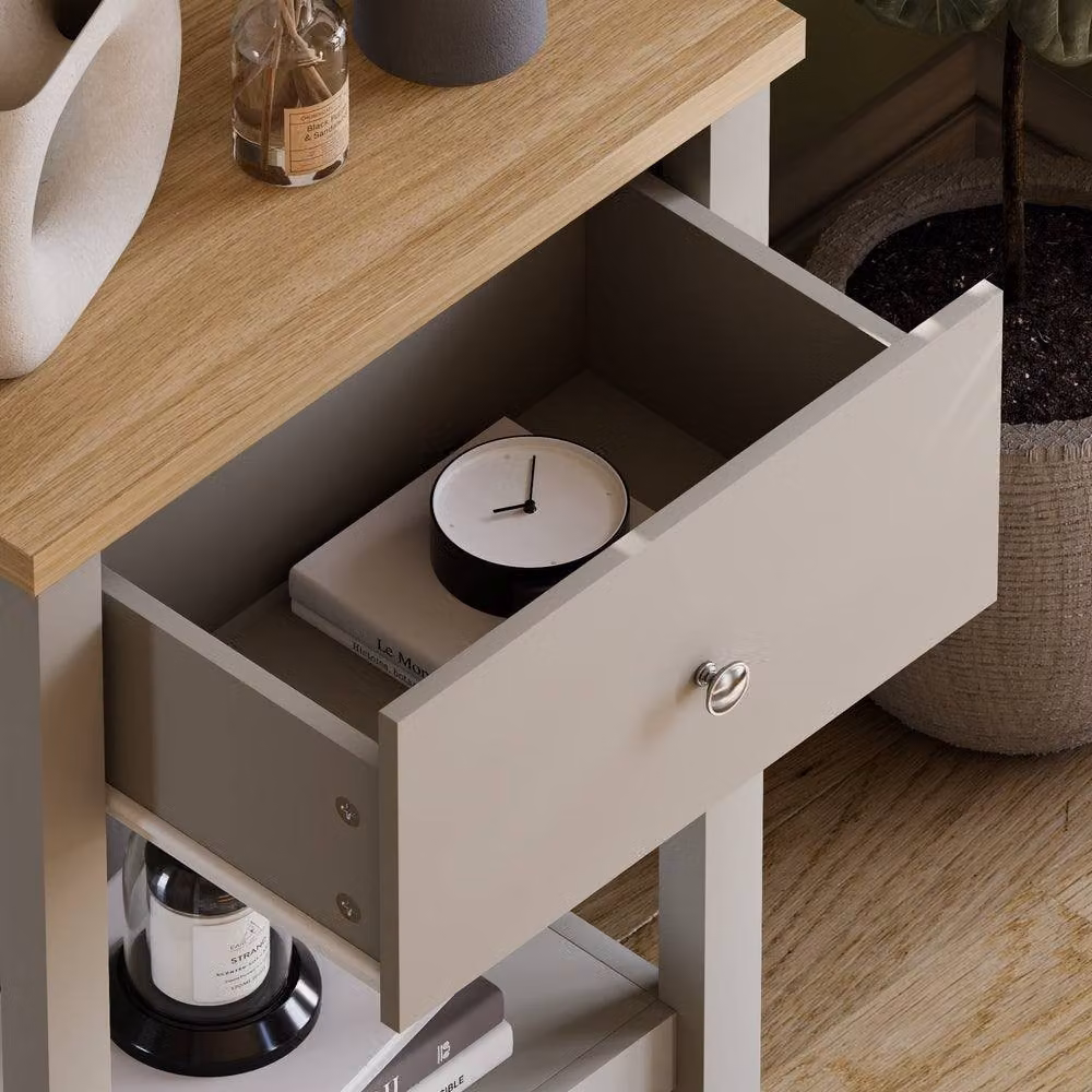 Vida Designs Arlington 1 Drawer Console Table in Grey – 3