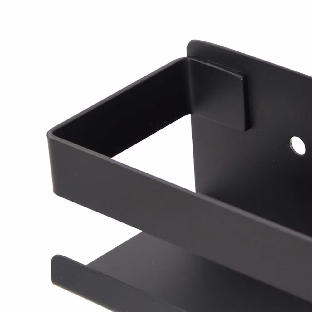 Berkfield Home Matt Black Wall Mounted Shower Shelf, W/D/H: 20 x 6.5 x 6 cm – 5