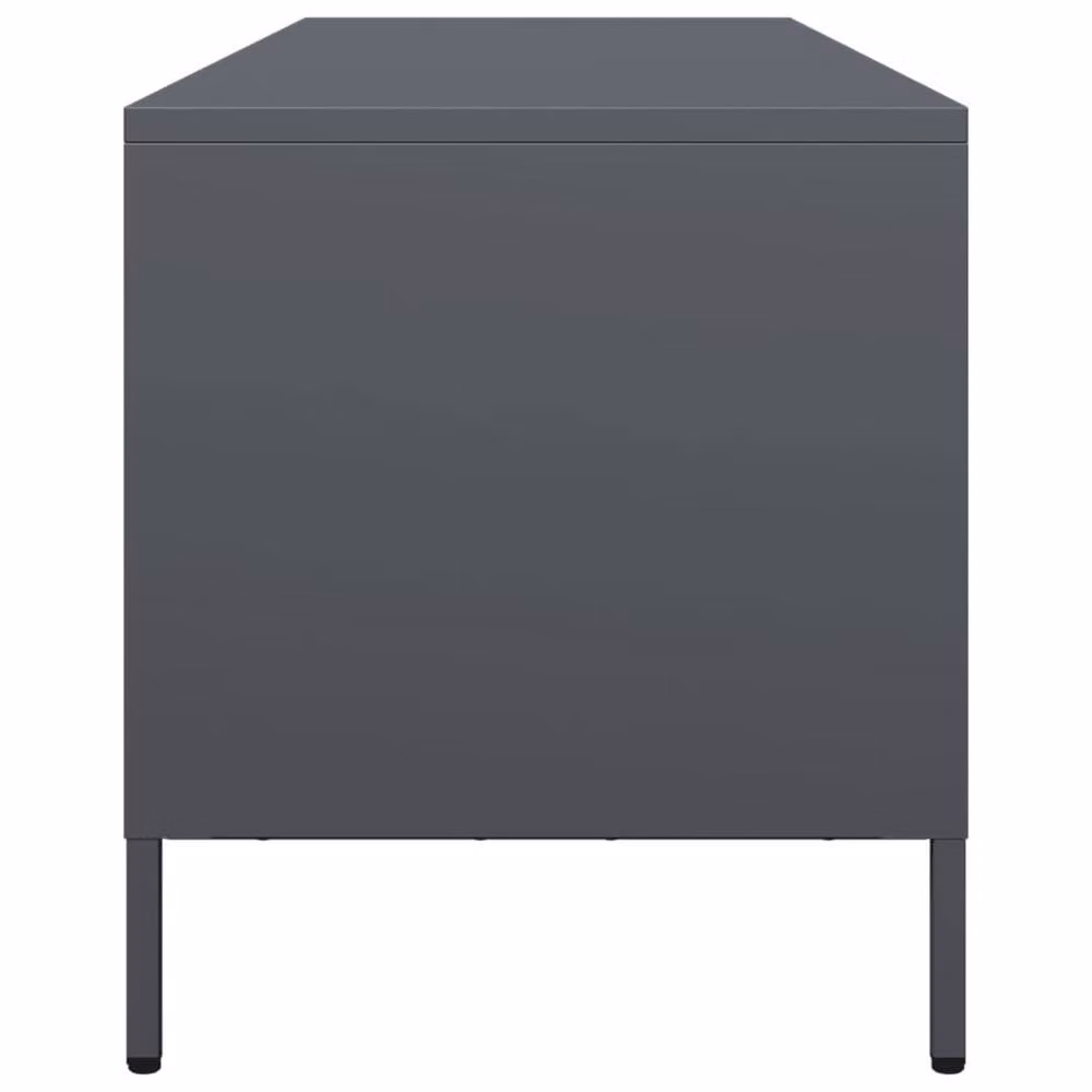 Berkfield Home TV Cabinet in Anthracite Grey, Matt Cold-rolled Steel, W: 135 cm, D: 39 cm, H: 43.5 cm – 4
