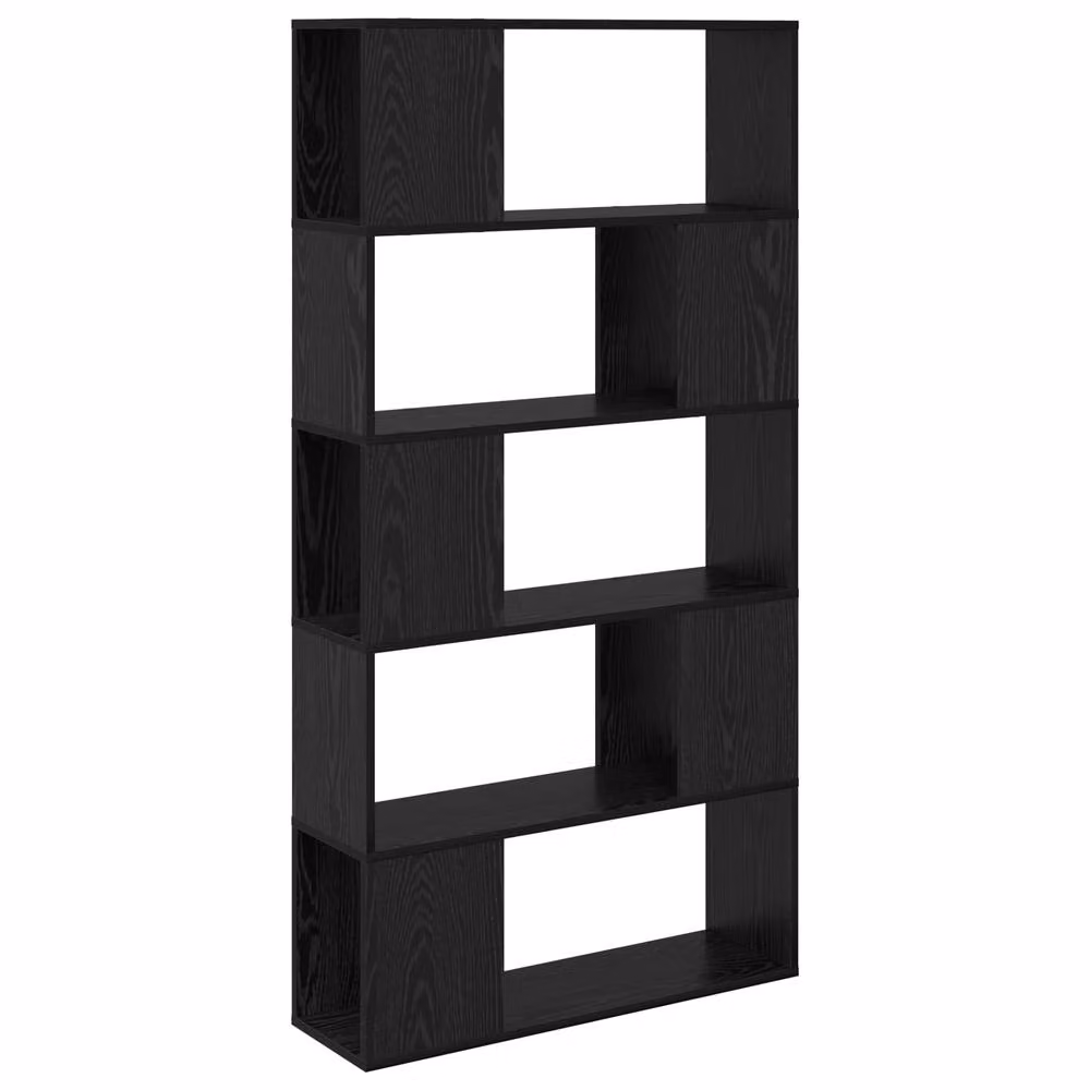Berkfield Home Black Oak Cube Shelf Unit, W/D/H: 24 x 24 x 155 cm – 2