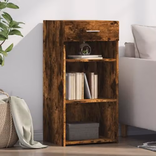vidaXL Modern Sideboard in Smoked Oak, Brown Engineered Wood, W/D/H: 45 x 42.5 x 93 cm – 2