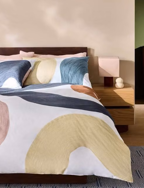MADE Rala Graphic Design Pure Cotton Bedding Set, Multicolour, 180 x 200 cm
