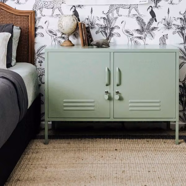 Mustard Made The Lowdown Freestanding Metal Storage Locker in Sage Green, W/D/H: 100 x 40 x 72 cm – 3