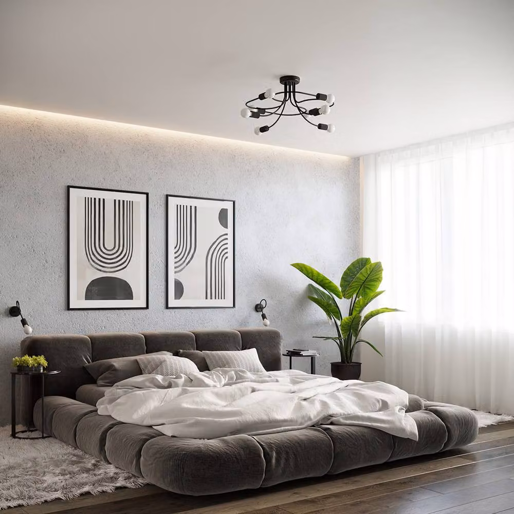 Sollux Lighting LEVAR LED Pendant Chandelier, Black, W/D/H: 69 x 29 x 66 cm – 4