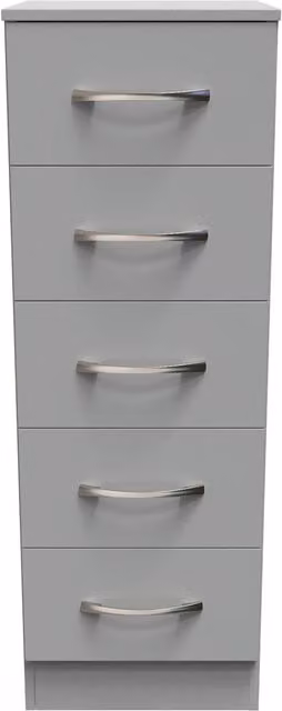 2 U Hampshire 5 Drawer Tallboy in Dark Grey, Ready Assembled