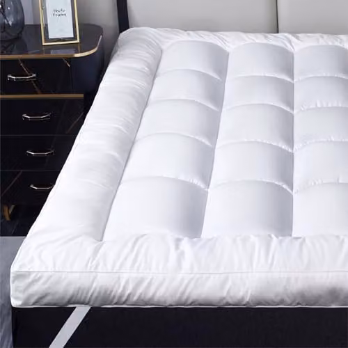 Ezysleep Super Soft Microfibre Mattress Topper, White, W/D/H: 200 x 200 x 10.16 cm – 3